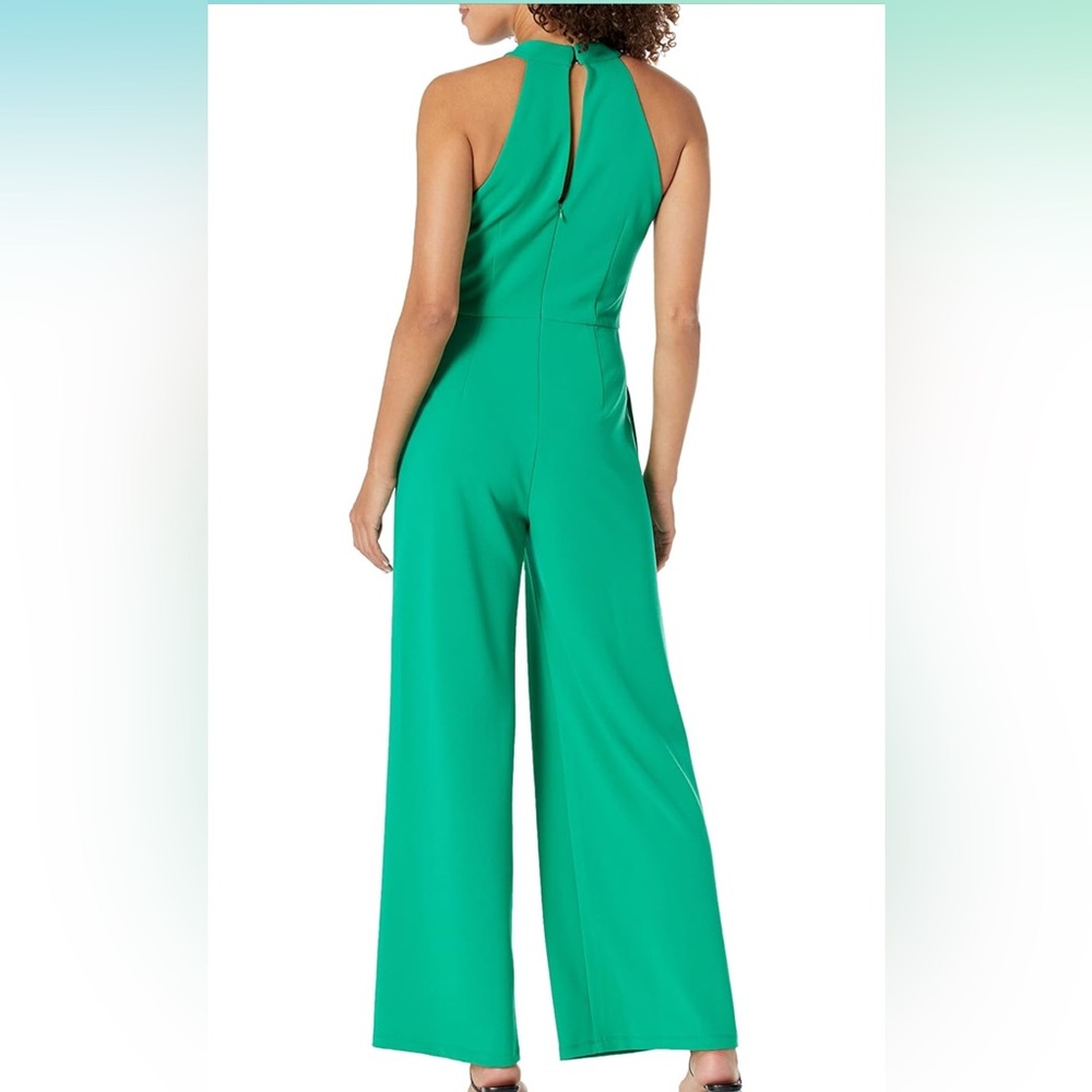 NWT • Maggy London • Women's High Neck Jumpsuit • Sleeveless, Keyhole-Green 💚💚 - Picture 2 of 2